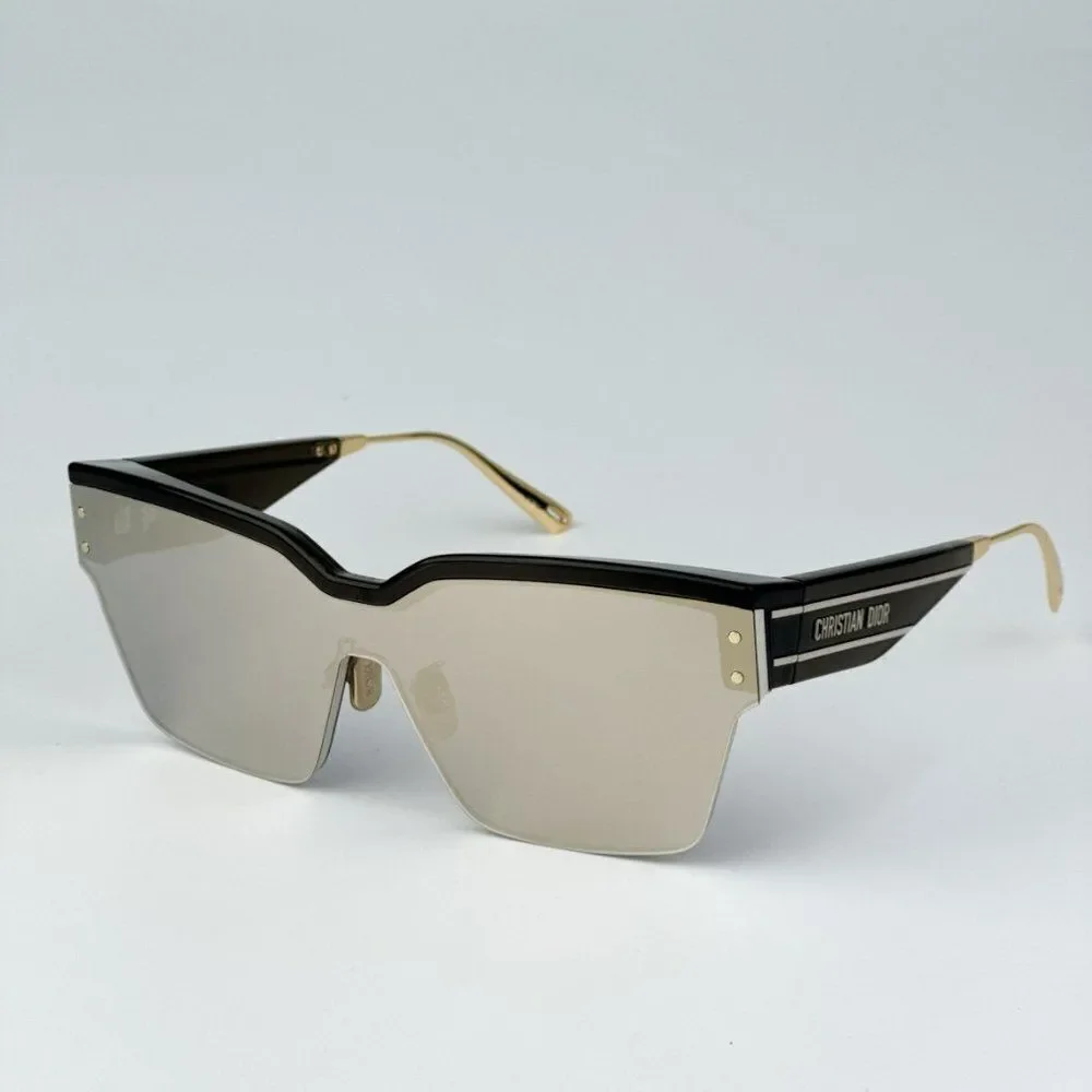 NEW Dior DIORCLUB M4U 55A5 Black Pale Smoke Mirrored Unisex Shield Sunglasses